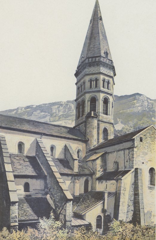 Nantua, Church, Bell Tower and North Transept by French Photographer