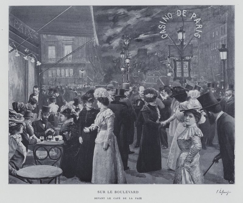 On the boulevard outside the Cafe de la Paix, Paris by French Photographer