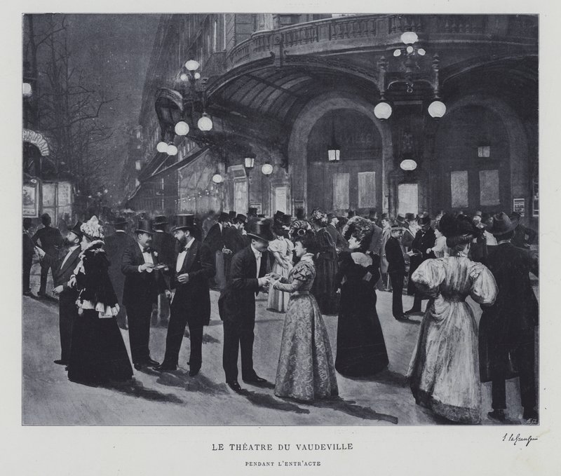 Outside the Theatre du Vaudeville, Paris, During the Interval by French Photographer