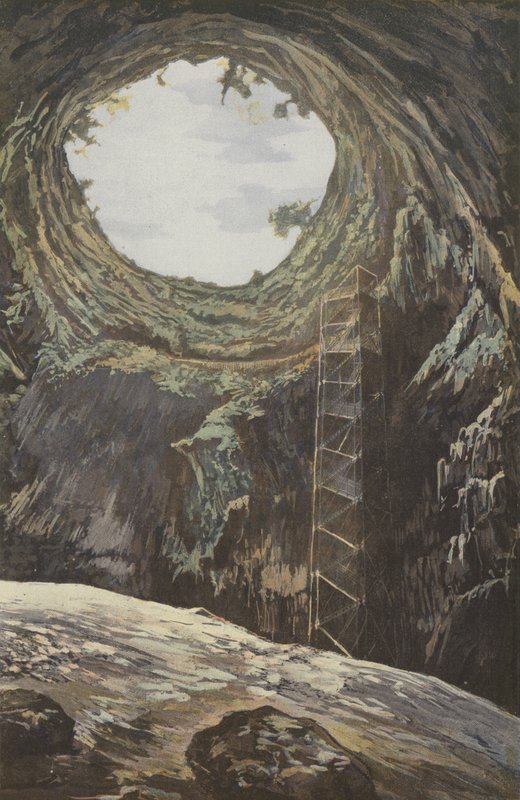 Padirac, Opening and Interior of the Chasm, Viewed from Below by French Photographer