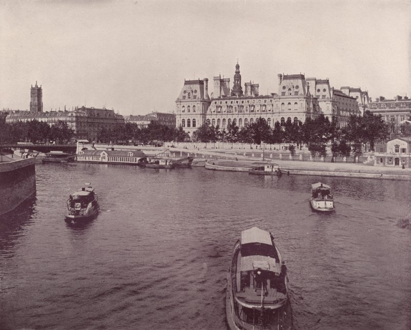 Paris: Hotel de Ville, from the River Side by French Photographer