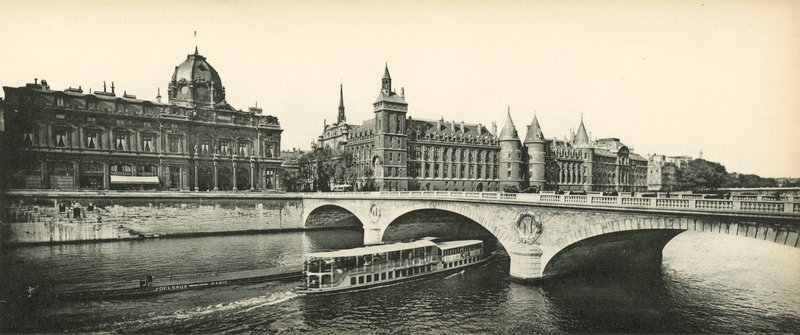The Conciergerie and Court of Trade by French Photographer