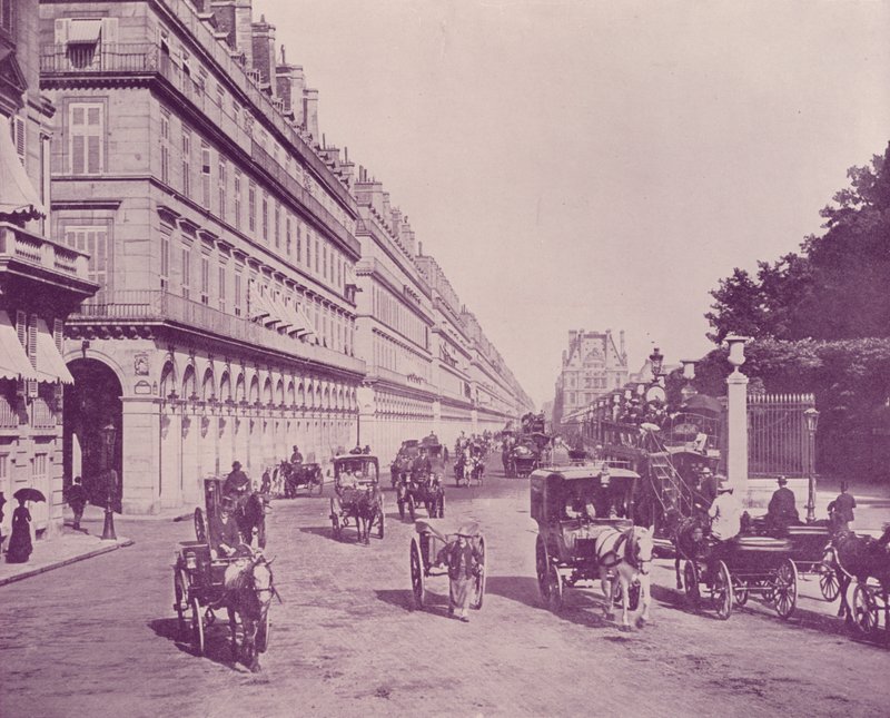 Paris: Rue de Rivoli, looking East, from Place de la Concorde by French Photographer