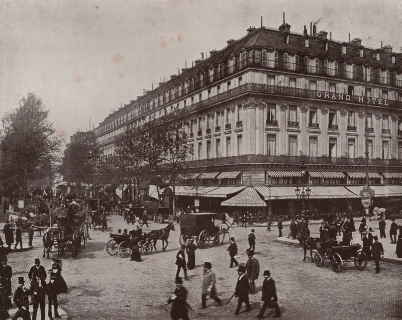 Paris: The Grand Hotel and Cafe de la Paix by French Photographer