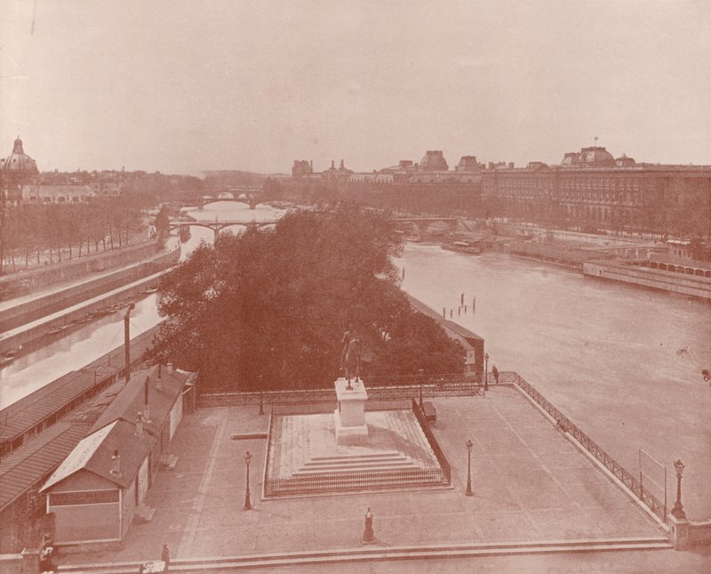 Paris: View looking West from the Pont Neuf by French Photographer