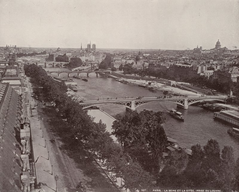 Paris: View of the Seine and City Island by French Photographer