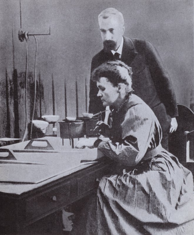 Pierre and Marie Curie, Discoverers of Radium, in Their Laboratory at Paris University, 1898 by French Photographer