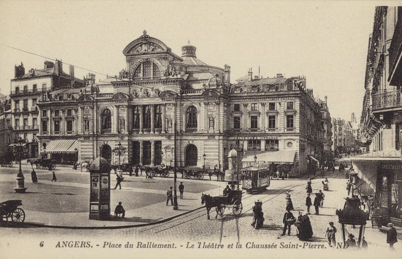 Place du Ralliement, the theatre and the Chaussee Saint-Pierre, Angers, France by French Photographer