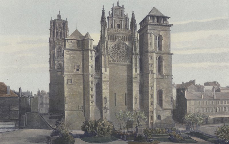 Rodez, Cathedral, West Facade by French Photographer
