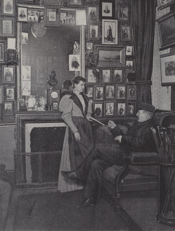Room in the Palais Garnier in Paris filled with portraits of performers by French Photographer