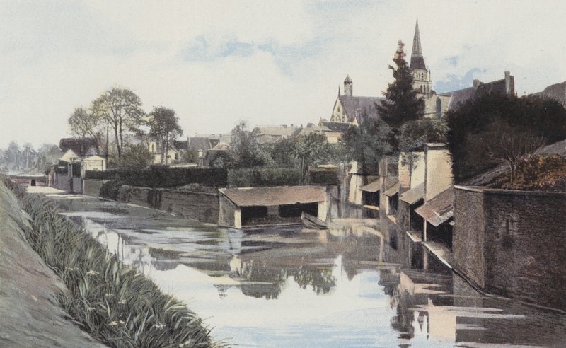 Saint-Calais, Washhouses on the Anille River by French Photographer