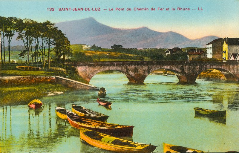 Saint-Jean-de-Luz, Le Pont de Chemin de Fer et la Rhune by French Photographer