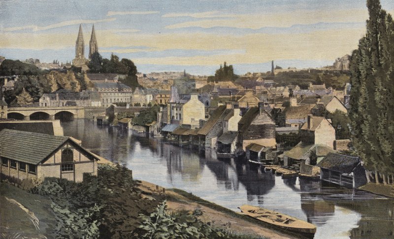 Saint-Lo, General View from the Banks of the Vire by French Photographer