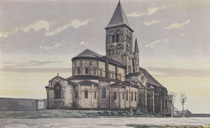 Saint-Menoux, Church, Northeast View by French Photographer