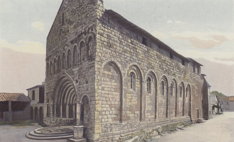 Saint-Privat, Church, Southwest View by French Photographer