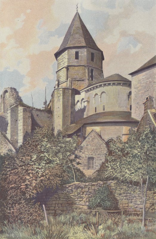 Saint-Robert, Church, Northeast View by French Photographer