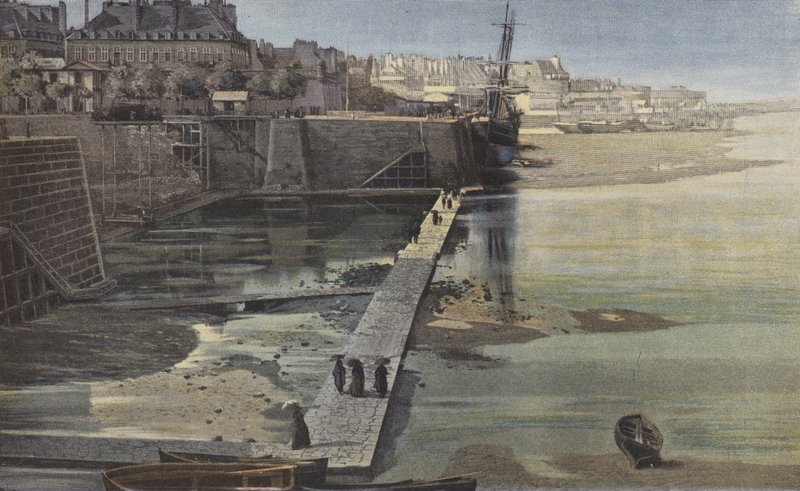 Saint-Servan, The Passage from Saint-Servan to Saint-Malo at Low Tide by French Photographer
