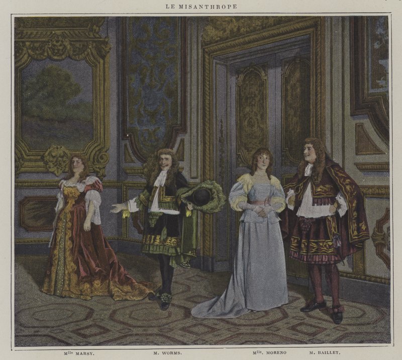 Scene from a Production of Le Misanthrope, by Moliere by French Photographer