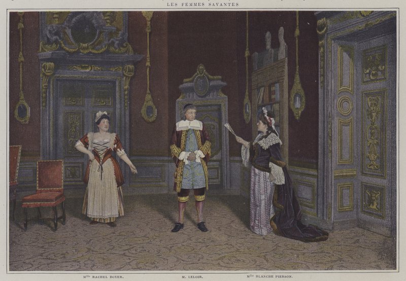 Scene from a Production of Les Femmes Savantes, by Moliere by French Photographer