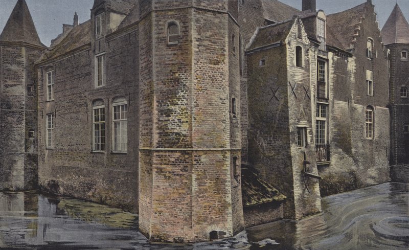 Steene, Castle, Moat Side by French Photographer