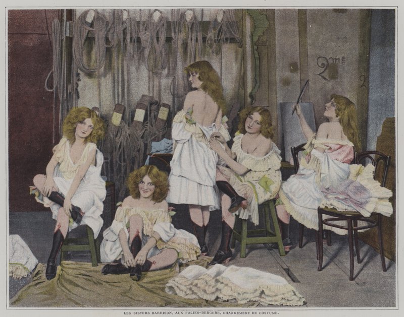 The Barrison Sisters at the Folies-Bergere During a Costume Change by French Photographer