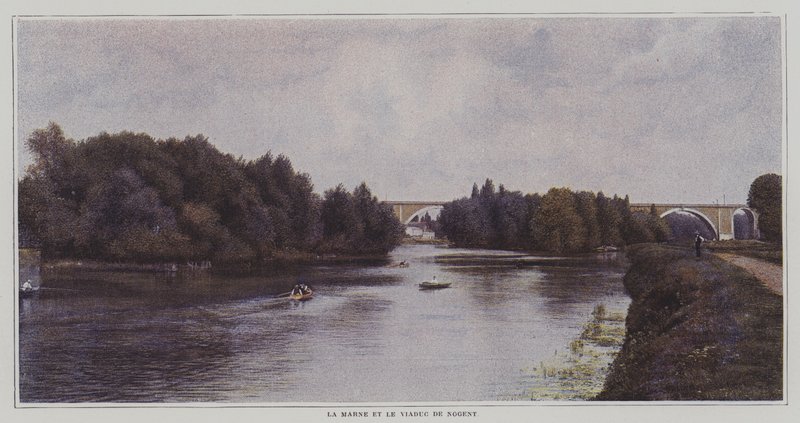 The River Marne and the Viaduct of Nogent, France by French Photographer