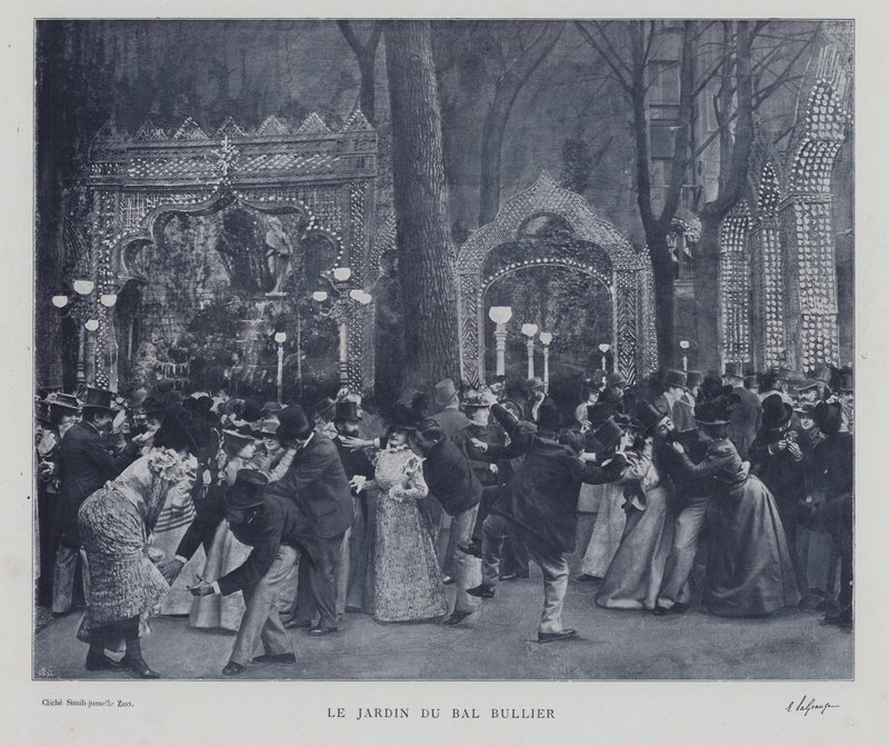 The garden of the Bal Bullier, Paris by French Photographer