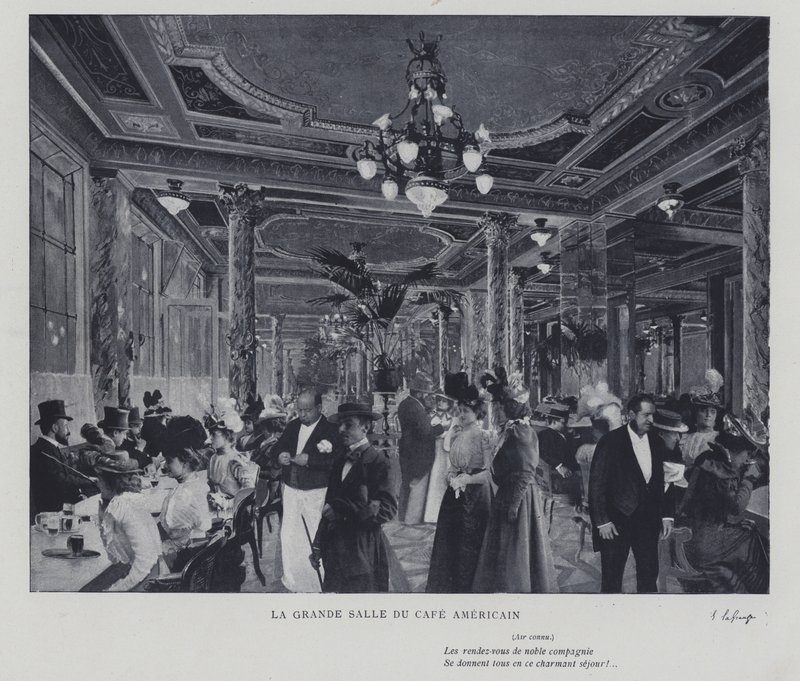 The Great Hall of the Cafe Americain, Paris by French Photographer