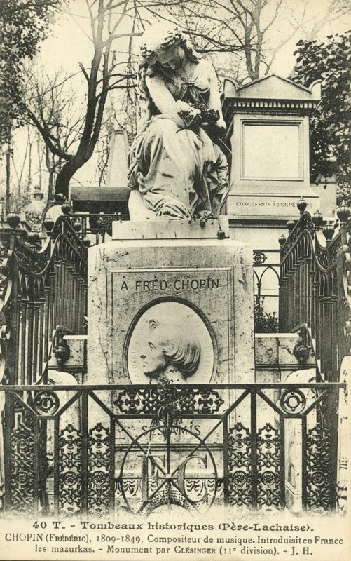 Tomb of Frederic Chopin, Pere Lachaise Cemetery, Paris by French Photographer