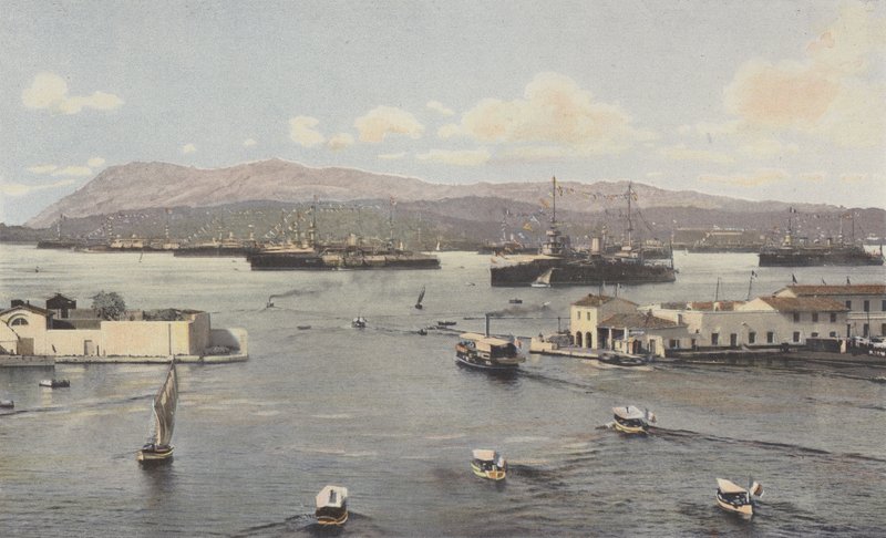 Toulon, Old Dock and Small Harbor, View from Cronstadt Quay by French Photographer