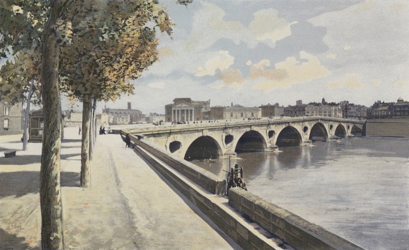 Toulouse, Pont-Neuf, Upstream View from the Left Bank of the Garonne by French Photographer