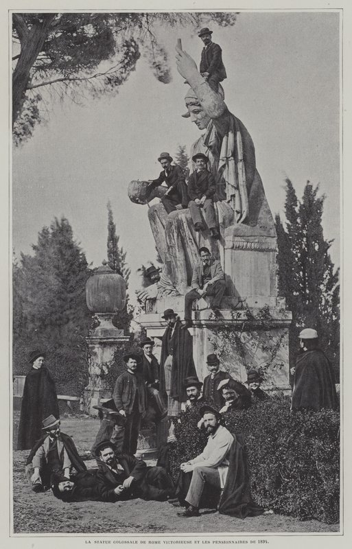 Visitors at the statue of Rome Victorious by French Photographer