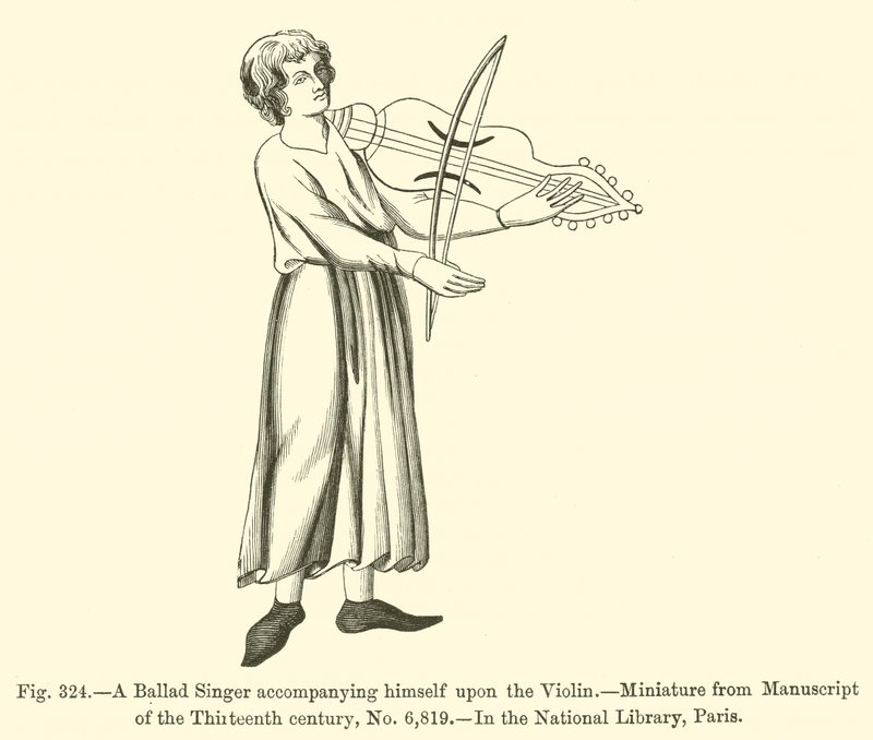 A Ballad Singer accompanying himself upon the Violin by French School