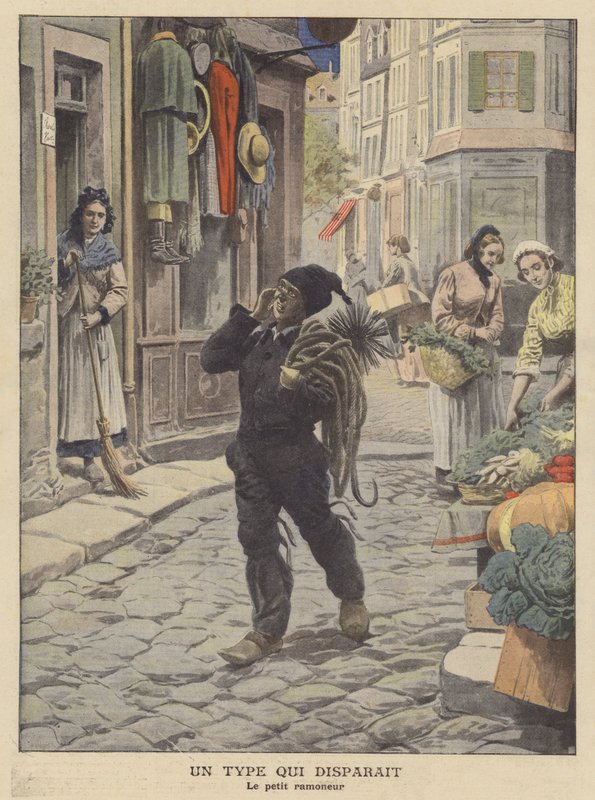 A vanishing breed: the little chimney sweep by French School