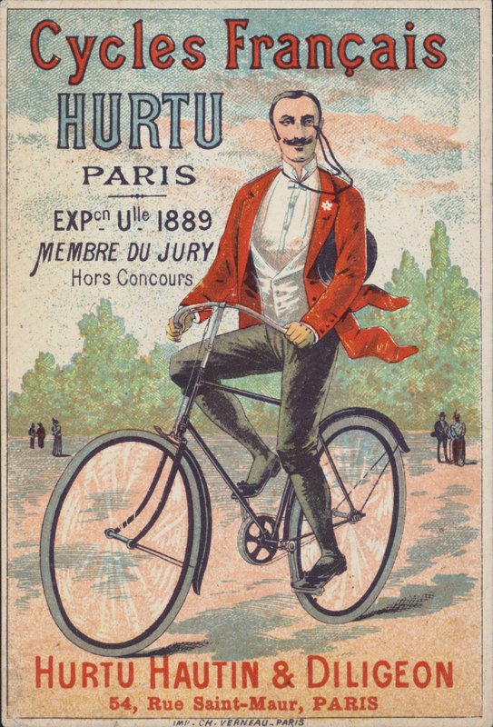 Advertisement for Hurtu Hautin & Diligeon Bicycles, Paris by French School