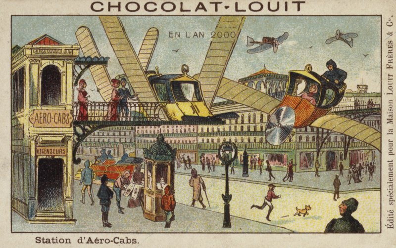 Aero-Cab Station in the Year 2000 by French School