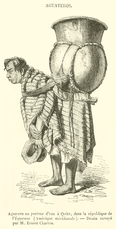 Water Carrier in Quito, in the Republic of Ecuador, South America (engraving) by French School
