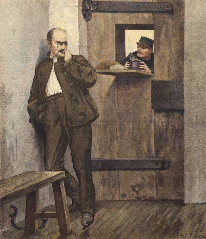 Alfred Dreyfus in His Prison Cell by French School