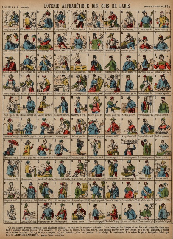Alphabetical Lottery of the Cries of Paris by French School
