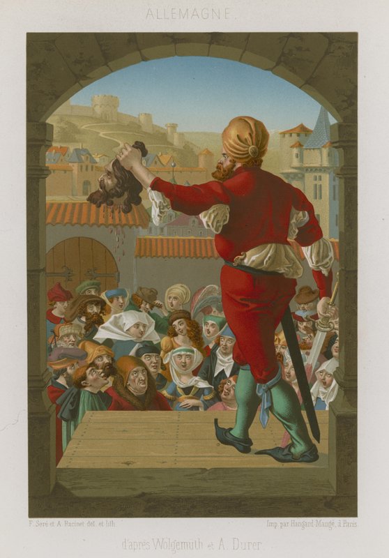 An Executioner Holds Up the Head of the Executed by French School