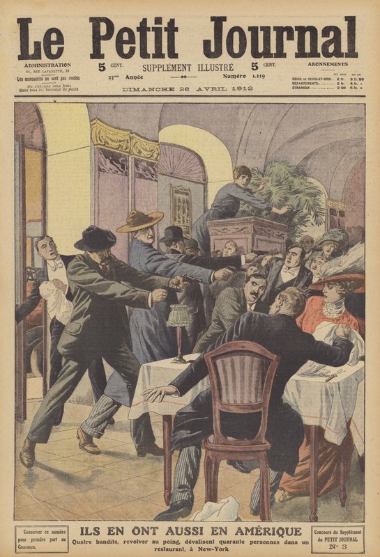 Armed robbery in a New York restaurant by French School