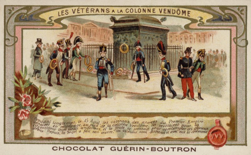 Army veterans at the Vendome Column, Paris by French School