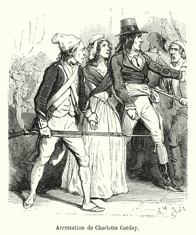 Arrestation de Charlotte Corday by French School