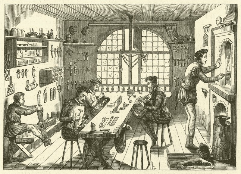 Workshop of Etienne de Laulne, Known as Stephanus, Goldsmith of the Sixteenth Century (engraving) by French School