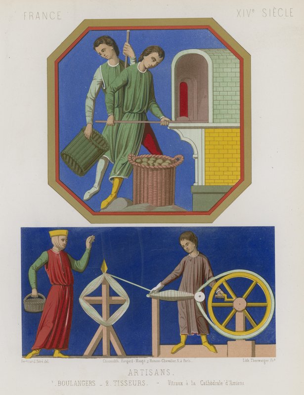 Bakers and weavers from the windows of Amiens Cathedral by French School