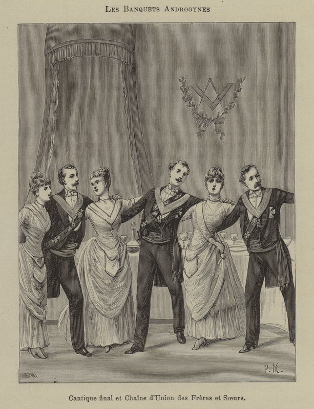 Banquet in a mixed sex lodge by French School