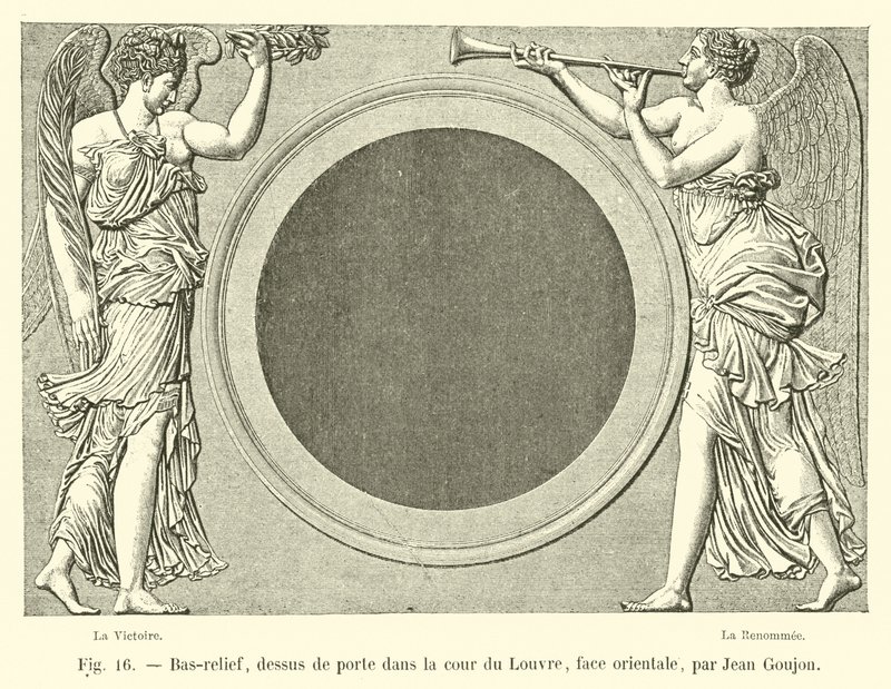 Bas-relief, door top in the courtyard of the Louvre, eastern face, by Jean Goujon by French School