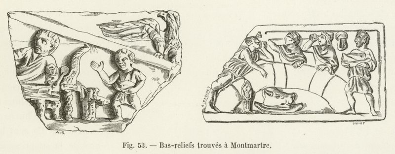 Bas-reliefs found at Montmartre by French School