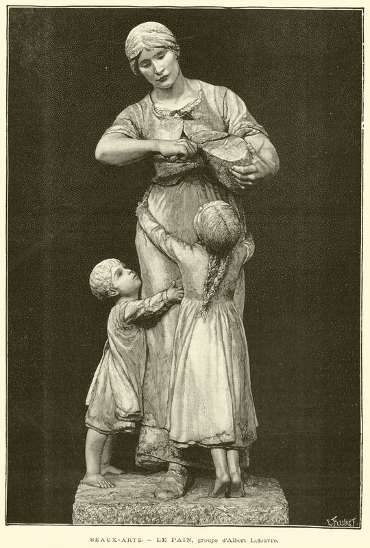 Fine Arts, The Bread, Group by Albert Lefeuvre by French School