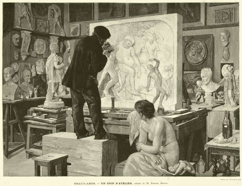 Fine Arts, A Corner of the Studio, Painting by M Edouard Dantan by French School